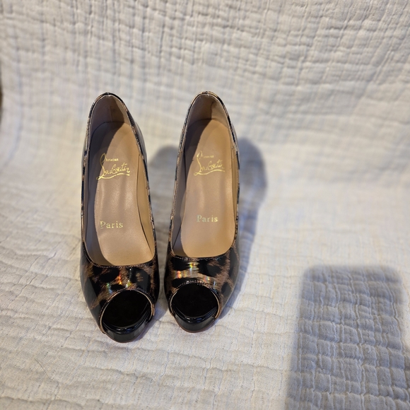 Christian Louboutin Shoes - Christian Louboutin Pumps Leopard Print Peep Toe Heels